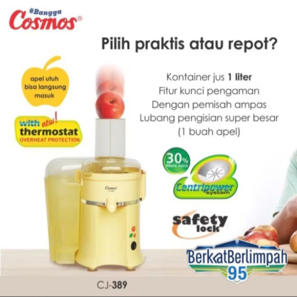COSMOS CJ-389 (100% ORI) Juicer Buah 1L 400W