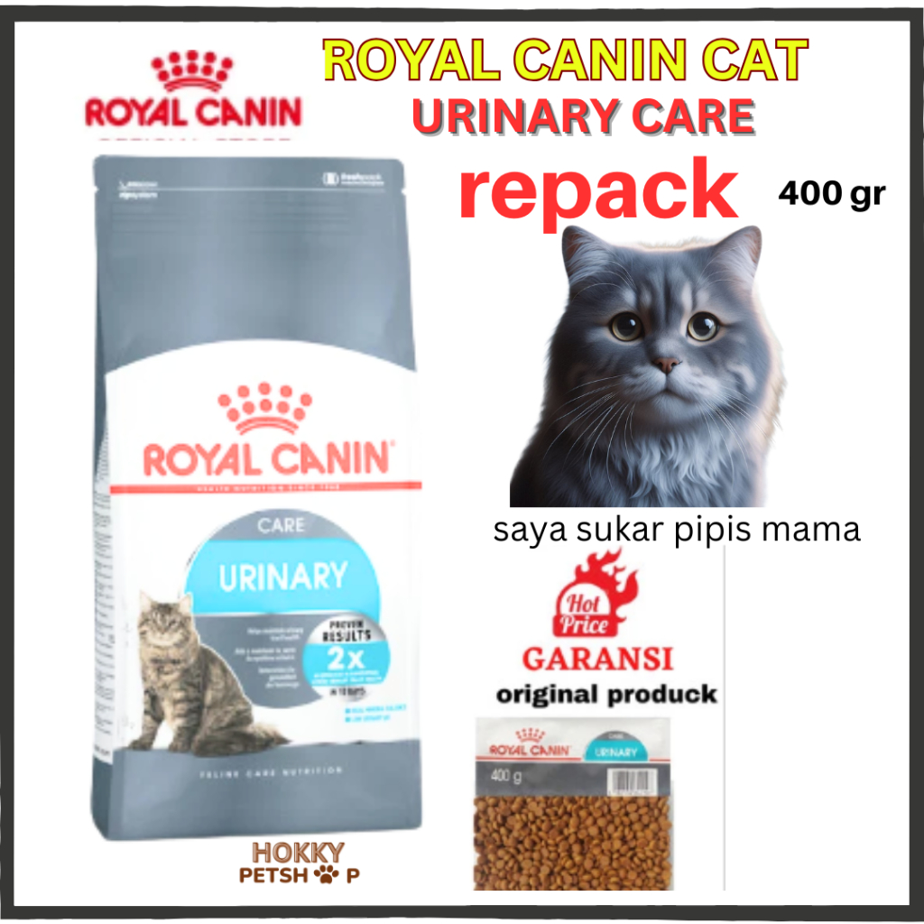 Royal Canin urinary care dry cat food repack 400 gr makanan kucing kering 400 gr
