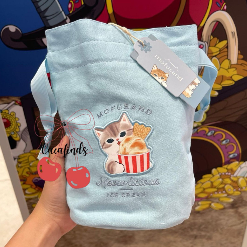 MINISO x Mofusand‼️Handled Bag / Drawstring Bag / Pouch Serut Mofusand Ice Cream Collection