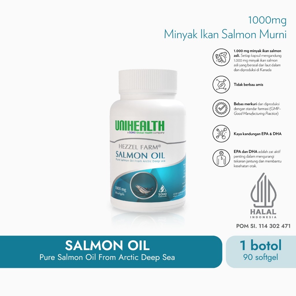 Minyak Ikan Salmon Murni Unihealth Salmon Oil 1000mg - UNIHEALTH