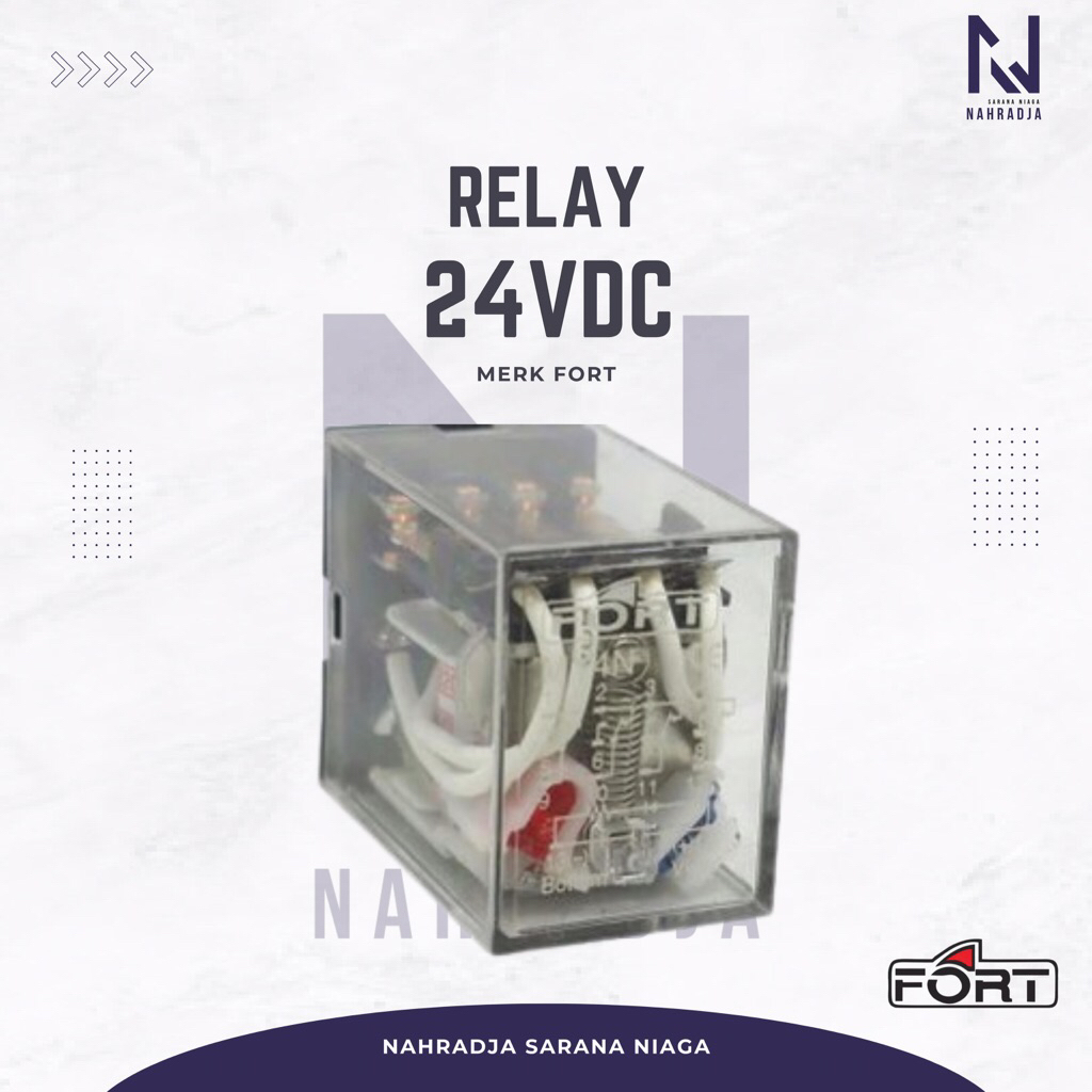 Relay 24 Volt DC Merk FORT 8 pin