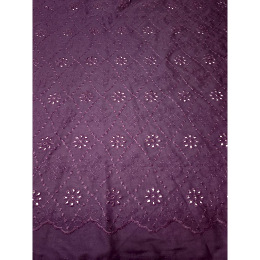 kain katun bordir premium (katbol) katun bolong meteran