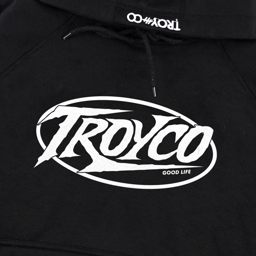 Troy Company Boxy Hoodie Starlight Black Oval Drive - Hoodie Boxy Reflective Hitam BSH 3375