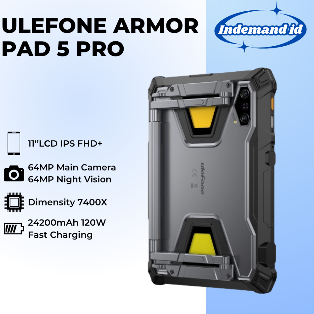 Ulefone Armor Pad 5 Pro 5G 11''LCD IPS FHD+ Dimensity 7400X 12GB 512GB 24200mAh 120W Night Vision