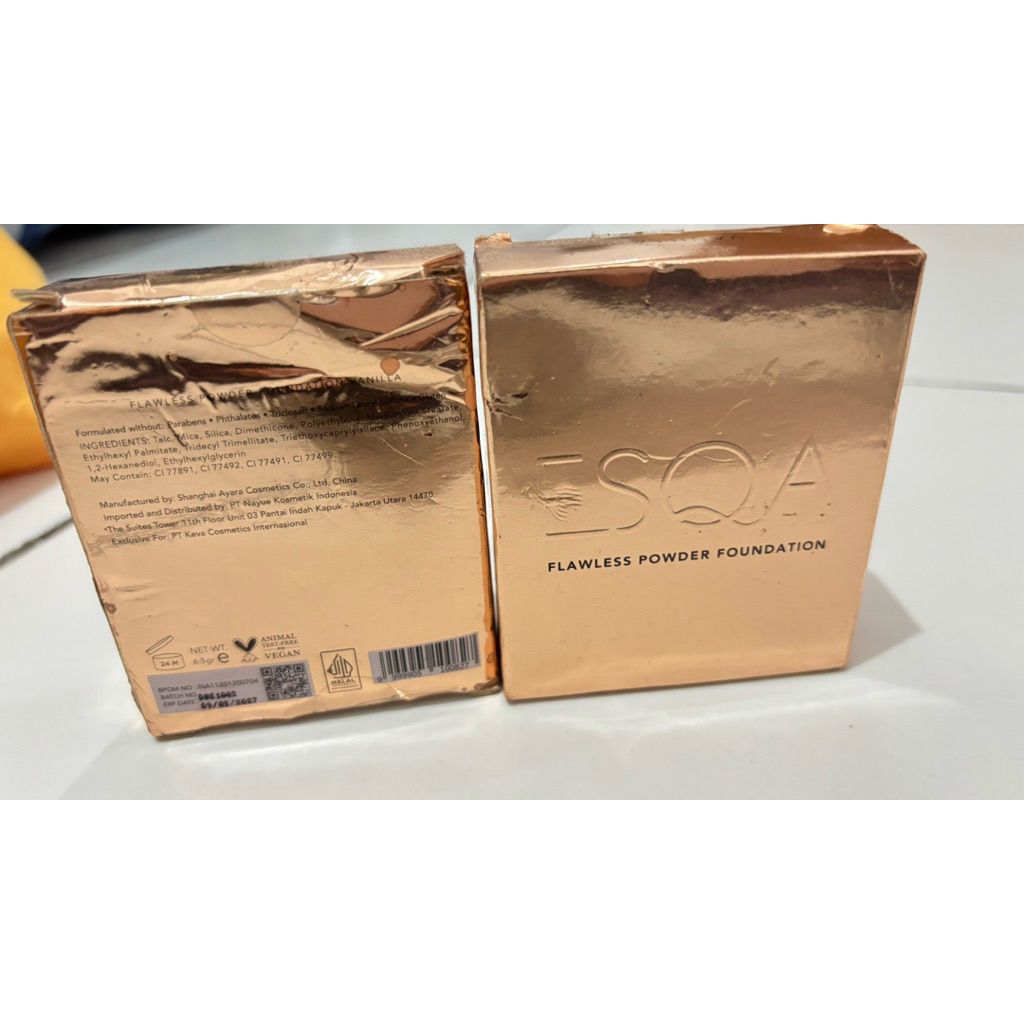 ESQA FLAWLESS POWDER FOUNDATION VANILA / COMPACT POWDER ESQA / ORIGINAL 100%