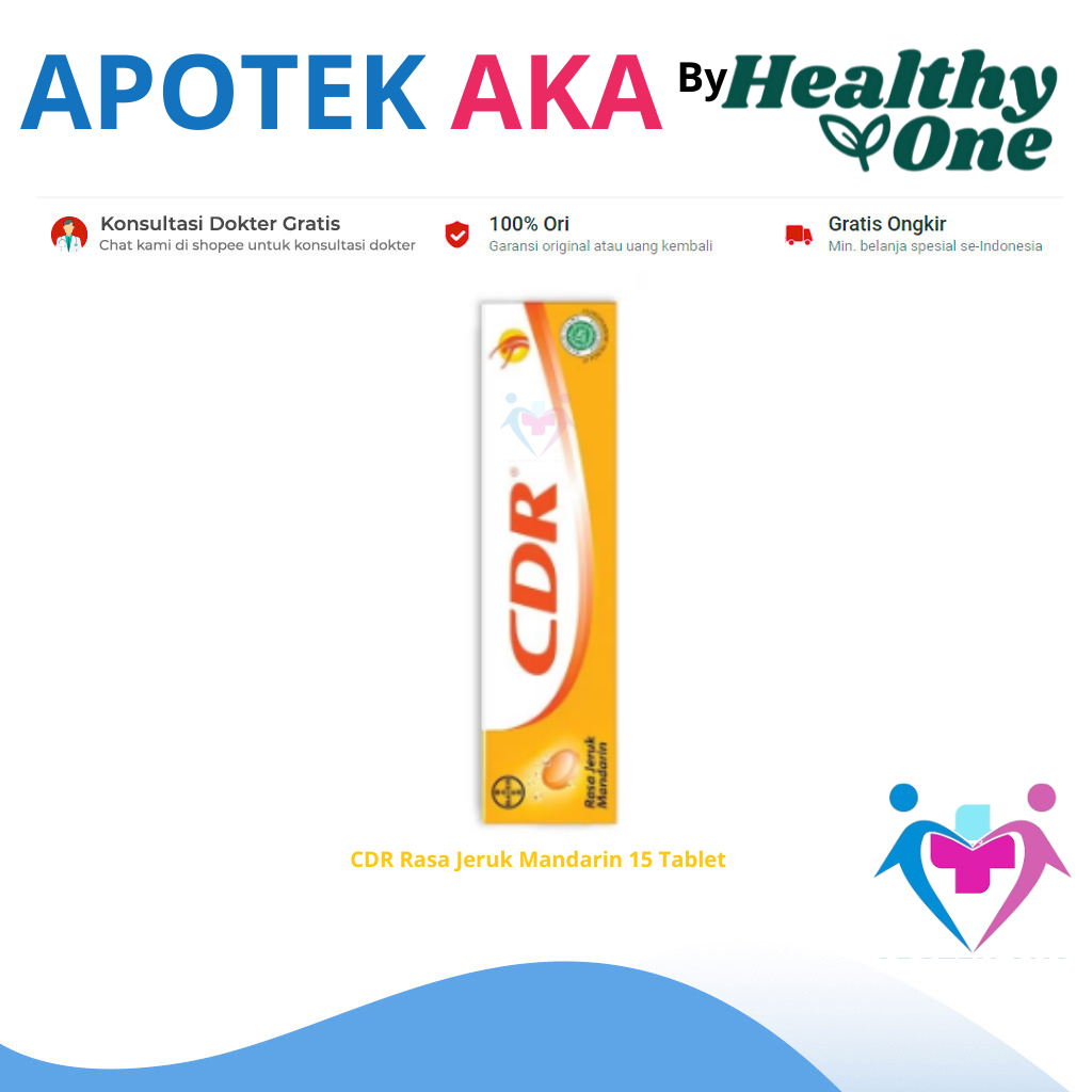 CDR Rasa Jeruk Mandarin 15 Tablet - Suplemen Vitamin C