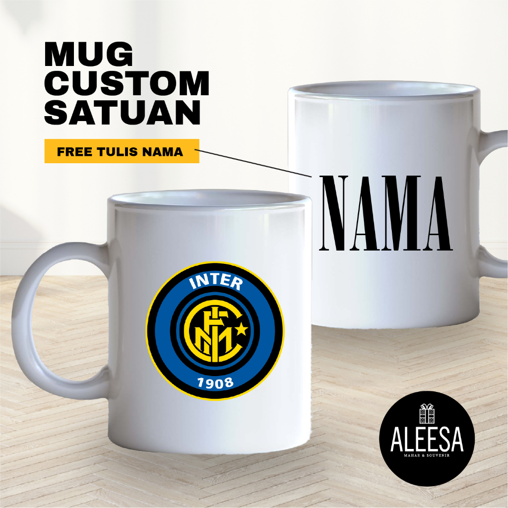 Mug custom sablon satuan / mug kado custom / Bola Inter Milan