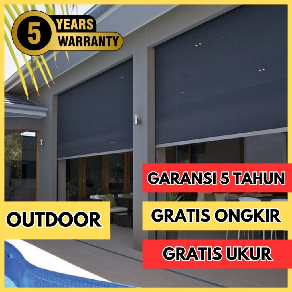 Tirai Roller Blinds Outdoor Suntex - Tirai Gorden Gulung Suntex Exterior - Krei Outdoor Blinds - Tir