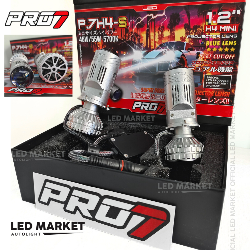 PRO7 LAMPU MINI PROJECTOR BILED LED H4 P7H4S P.7H4-S P7H4-S P.7H4S P 7H4S H4 55W Lensa Proyektor Min