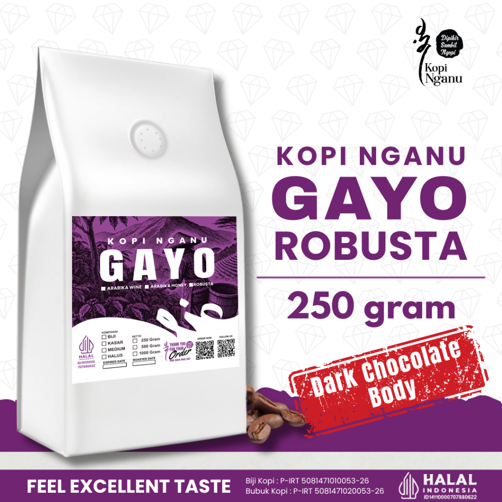 Kopi Robusta Gayo 250g Premium Fresh Roasted Harga Murah