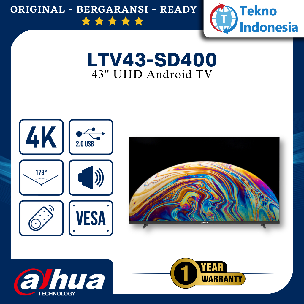 Dahua TV Android LTV43-SD400 43'' Ultra HD inch UHD Android TV TV Dahua Full Force