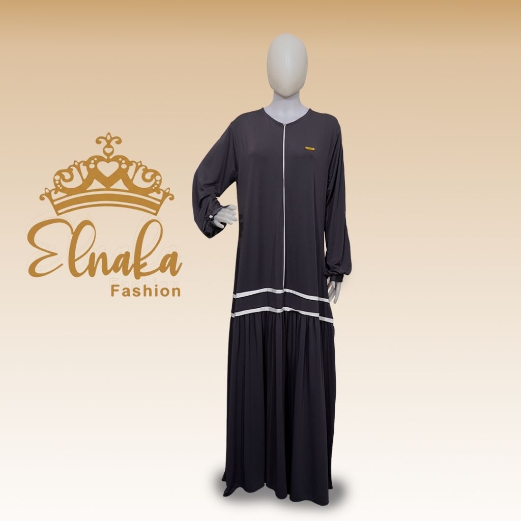 Gamis Dress Inara Premium Elnaka Abu 037
