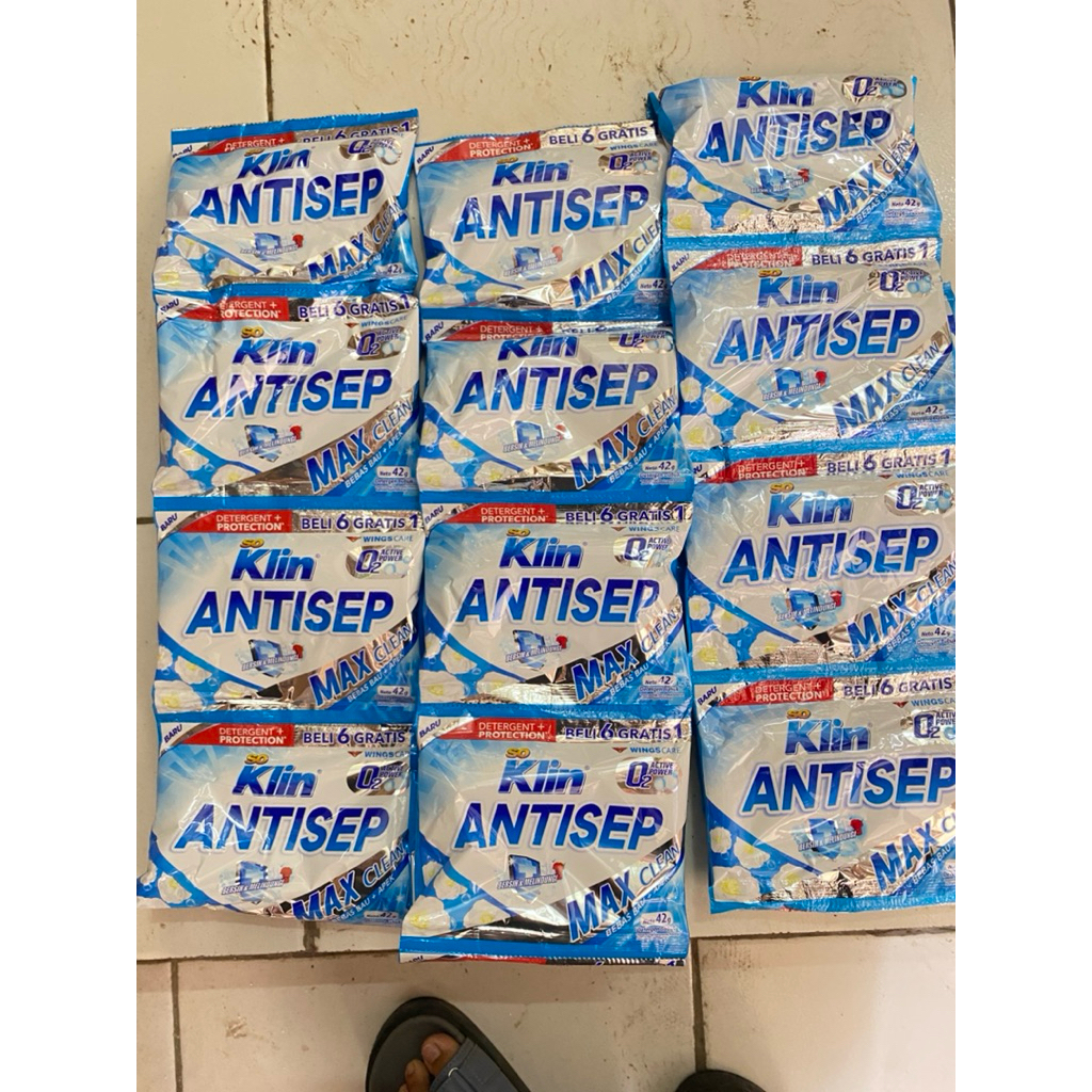 SABUN CUCI DETERGEN BUBUK SO KLIN ANTISEP RENCENG(7pcs/renceng)
