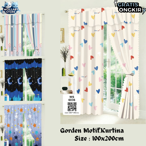 Gorden Bahan Bridal Motif Segitiga Semi Blackout Gorden motif Aestetic Kekinian Gorden Dasar Putih M