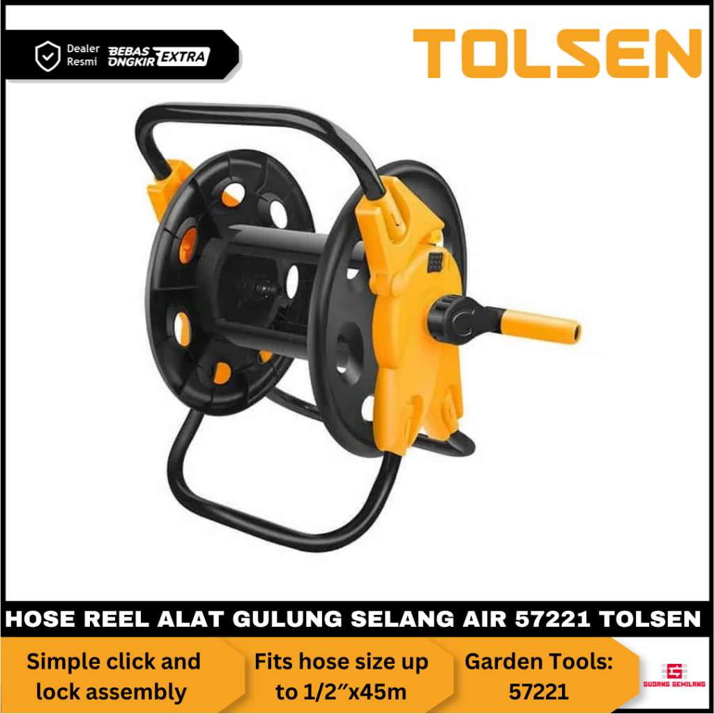 Alat Gulung Selang Penyiram  Air Taman Fleksibel  Hose Reel 45m 57221 TOLSEN
