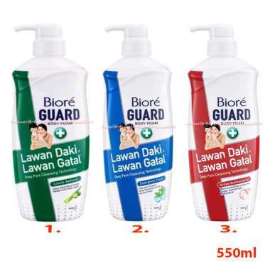 Biore Body Wash Sabun Mandi Cair Botol Pump 550ml Relaxing / Pure Mild / Guard / All in 1 550 ml