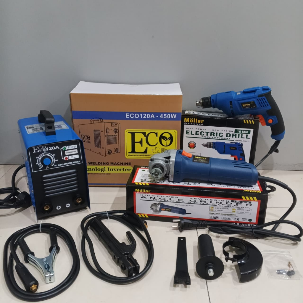 PAKET Hemat 3 ITEM Mesin Travo Las Listrik 120 450 watt Mesin Las 450 Watt Rhino 120a Trafo Travo La