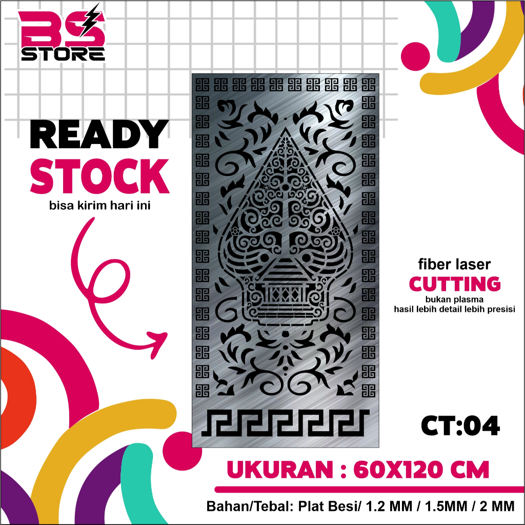 PLAT BESI 1.5MM 120X240CM ORNAMEN(BISA REQ UKURAN&DESIGN CUSTOM)