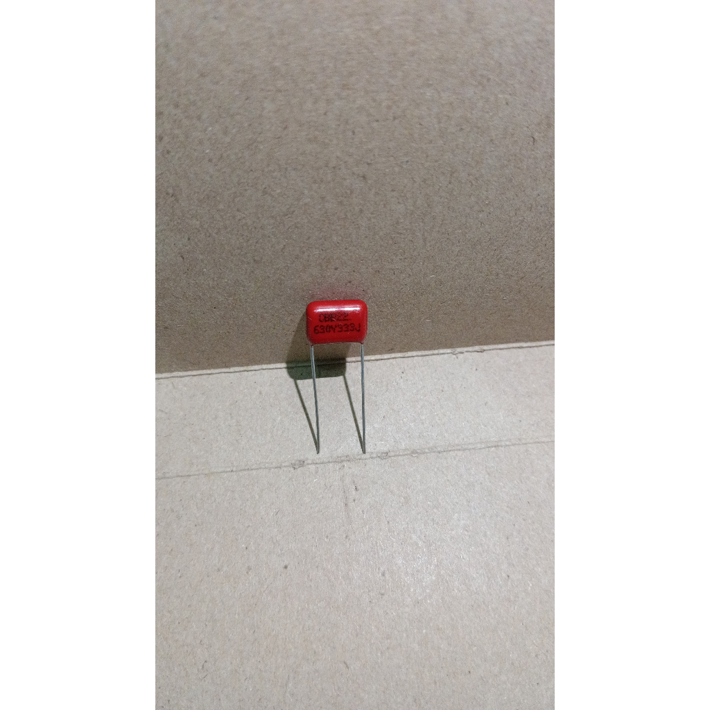6933 kapasitor milar mylar 630v333j 333j 333 33n 33nf 33 nf 630v merah