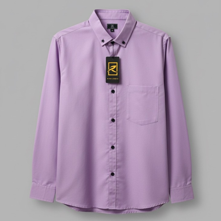 Baju Kemeja Pria Lengan Panjang Lilac Ungu