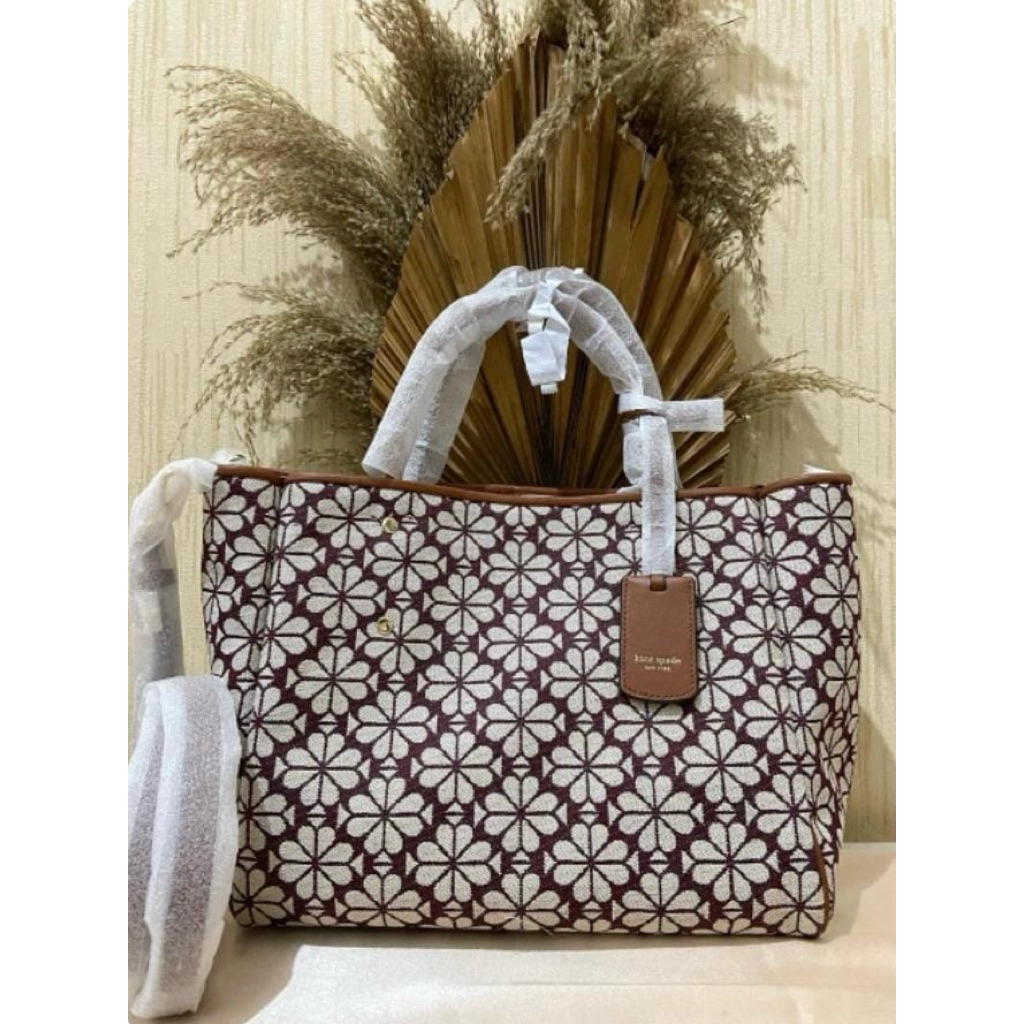 Kate Spade Spade Flower Jacquard Burgundy Multi New Original Butiq