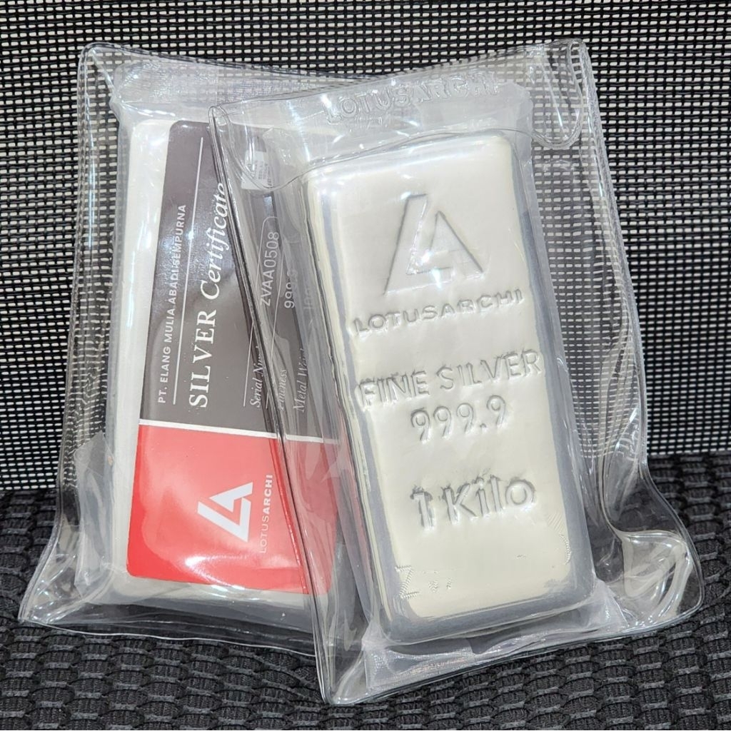 Ready stock PERAK Batangan SILVER 999,9 LOGAM MULIA 1000 gram 1KG