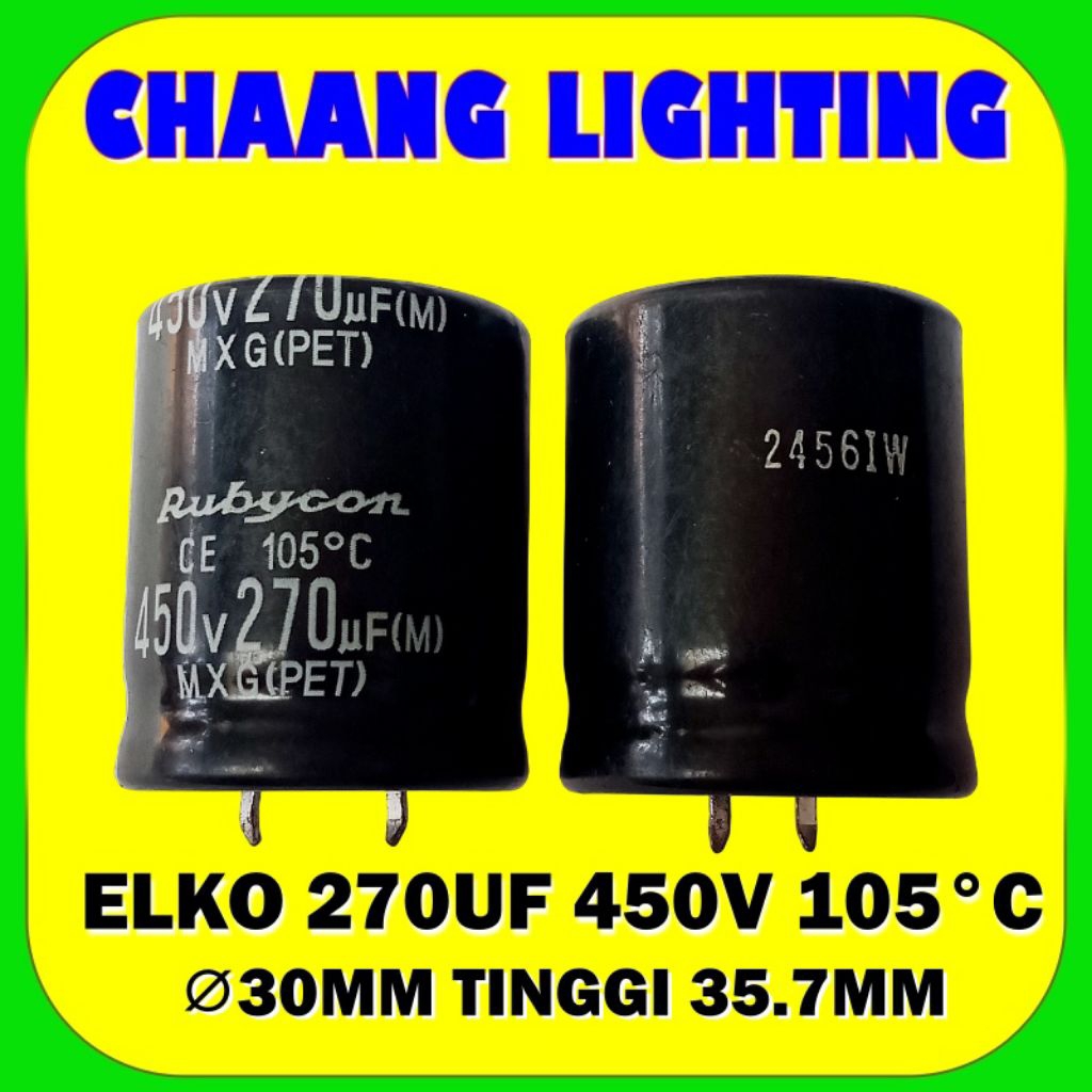 270UF 450V KAPASITOR ELKO 270UF 450V CAPASITOR ELCO 270UF 450V 105°C RUBYCON
