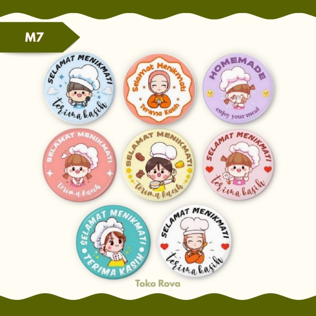 (100pcs) Stiker Bulat Selamat Menikmati | Stiker Terimakasih | Stiker Kue | Stiker Lucu | Stiker Mur