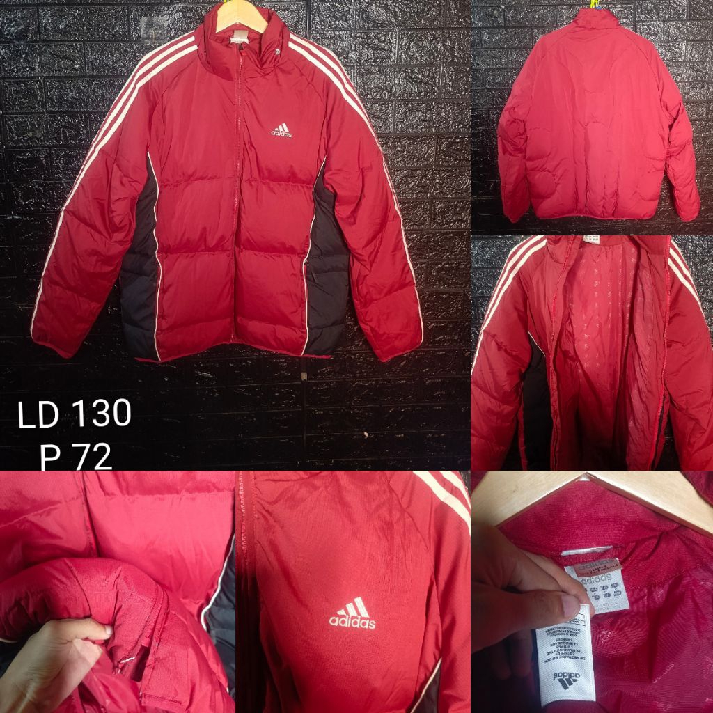 jaket adidas garis tiga bulang tebal