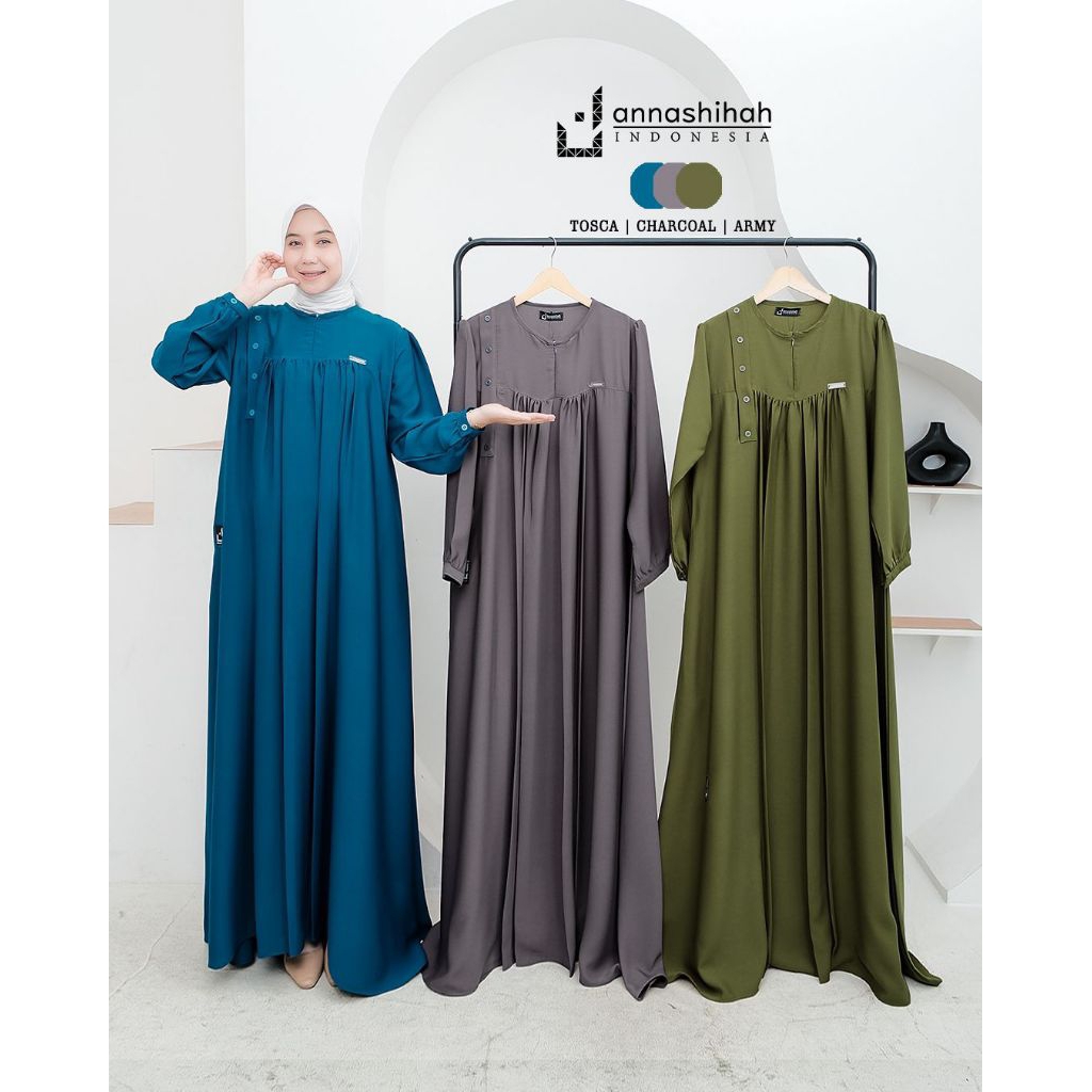 RUMINA Gamis Bahan Yoris Morena ORI by Annashihah/ Rumina Dress by Annashihah/ Gamis Rumina Dress OR