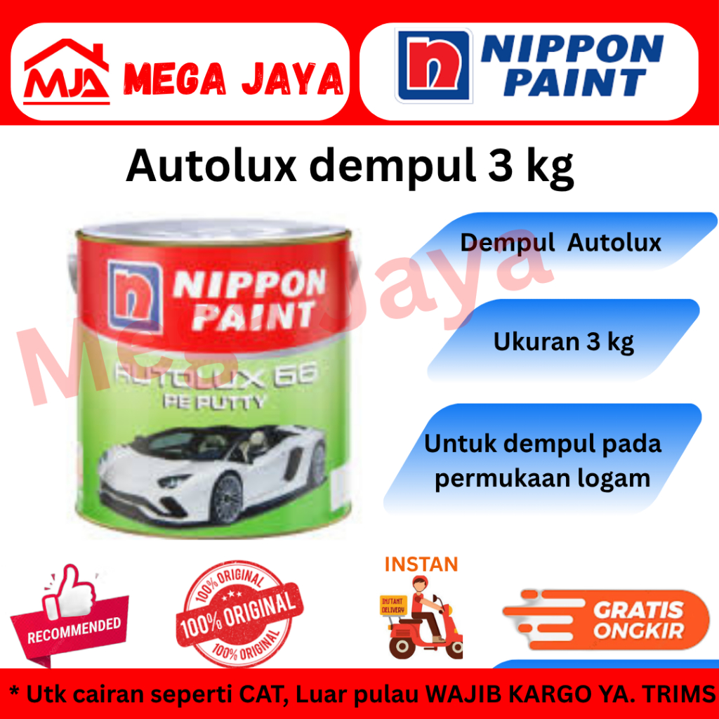 Dempul Besi Mobil Autolux Nippon Paint 3 Kg