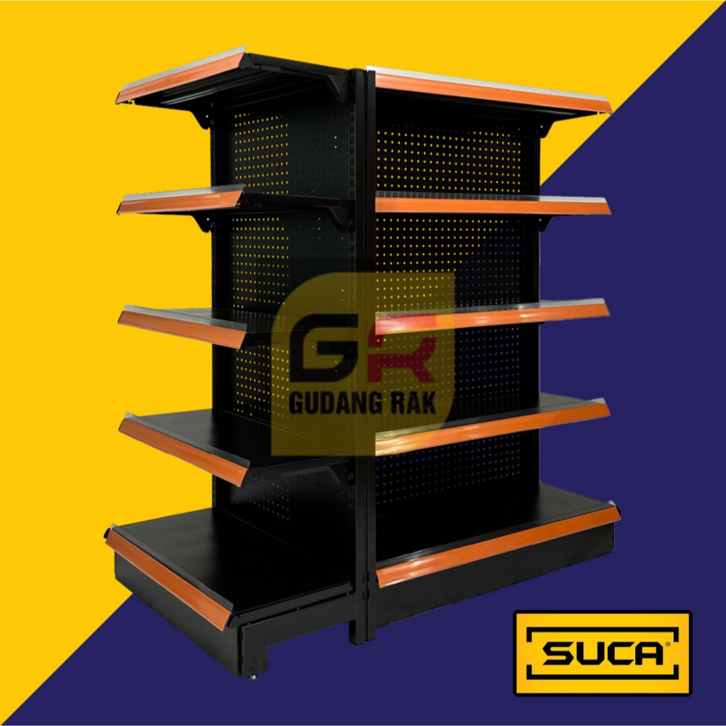 Rak Gondola / Rak Minimarket Backplate Tipe A21 - Hitam