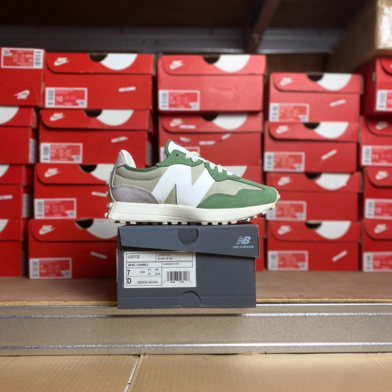SEPATU SNEAKERS NB 327 Mallard Green/Olivine U327CE ORIGINAL 100%