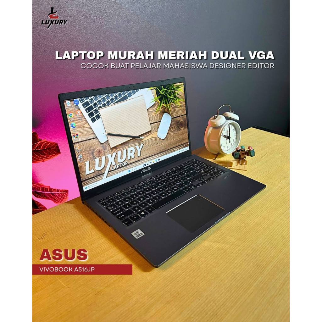 LAPTOP ASUS VIVOBOOK A516JP SLIM CORE I5 SSD RAM DDR4 NVIDIA MX330 BACKLIGHT SECOND