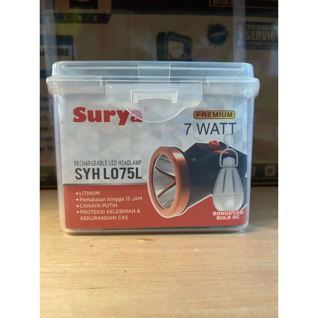 senter kepala merek SURYA 7 watt Bonus lampu