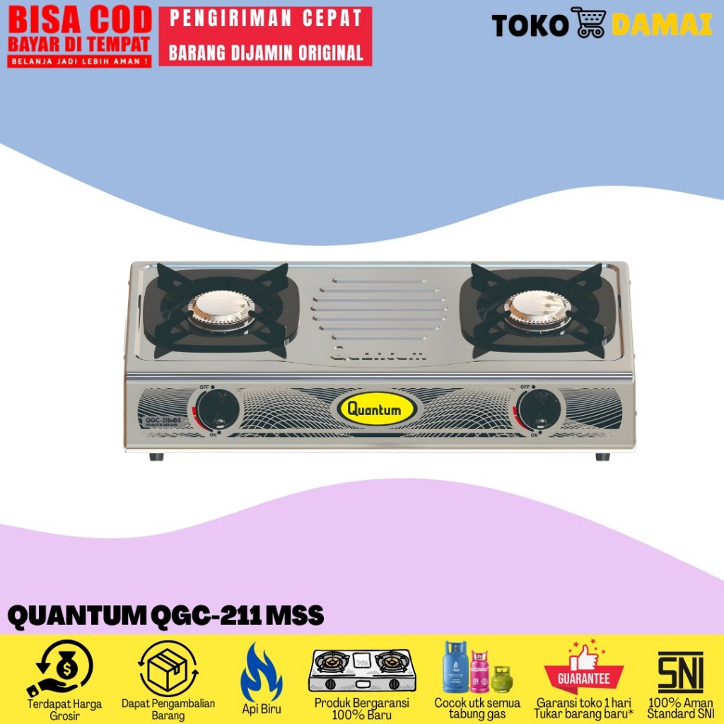 Kompor Gas Quantum 2 Tungku QGC-211MSB / QGC-211MSC / QGC-211MSS