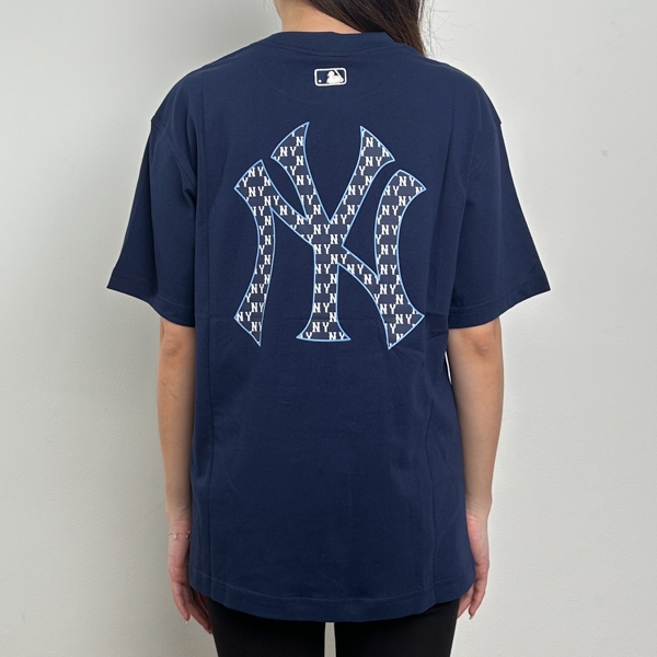 Kaos MLB NY BACK MONOGRAM BLUE NAVY Tshirt 100% ORIGINAL