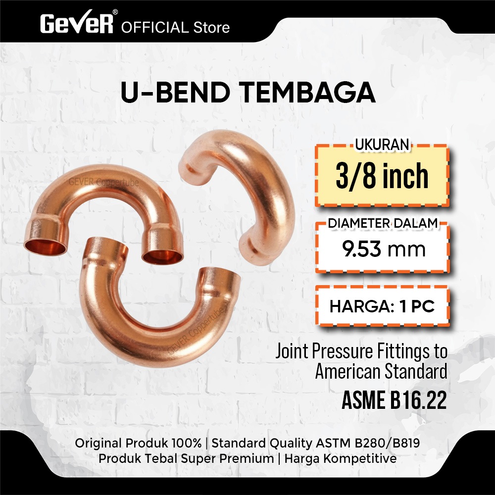 UBEND TEMBAGA 3/8 Inch DENJI / Copper Ubend Sambungan Pipa