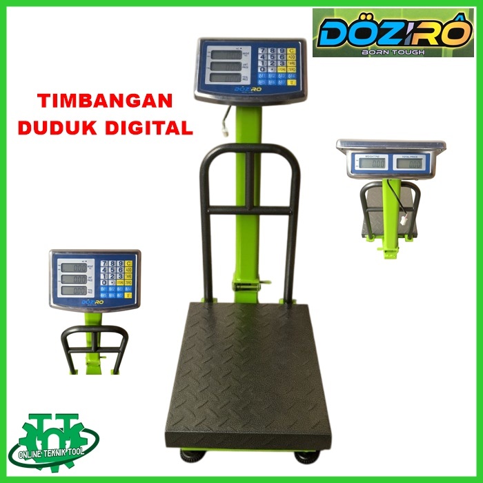 Timbangan Duduk Digital 150kg 300kg Doziro Lipat LED Double Display Depan Belakang