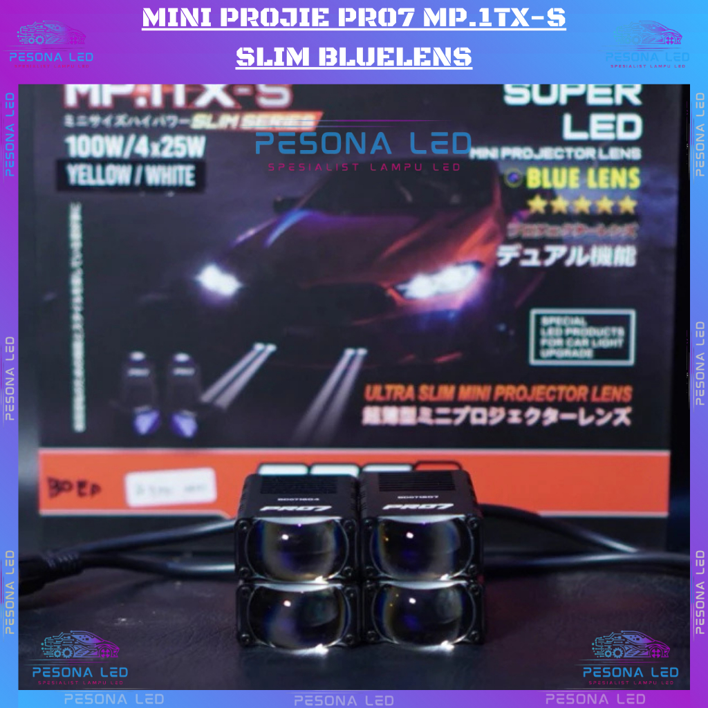 MINI PROJIE PRO7 MP. 1TX - S / MP1TX SLIM Blue Lens 4x25W / MP1TXS