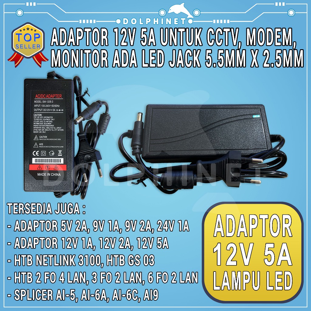 Adaptor 5A 12V Murni Switching Adaptor CCTV 12V 5A Adaptor CCTV 12V 5A Adaptor 12V 5A Kualitas Bagus