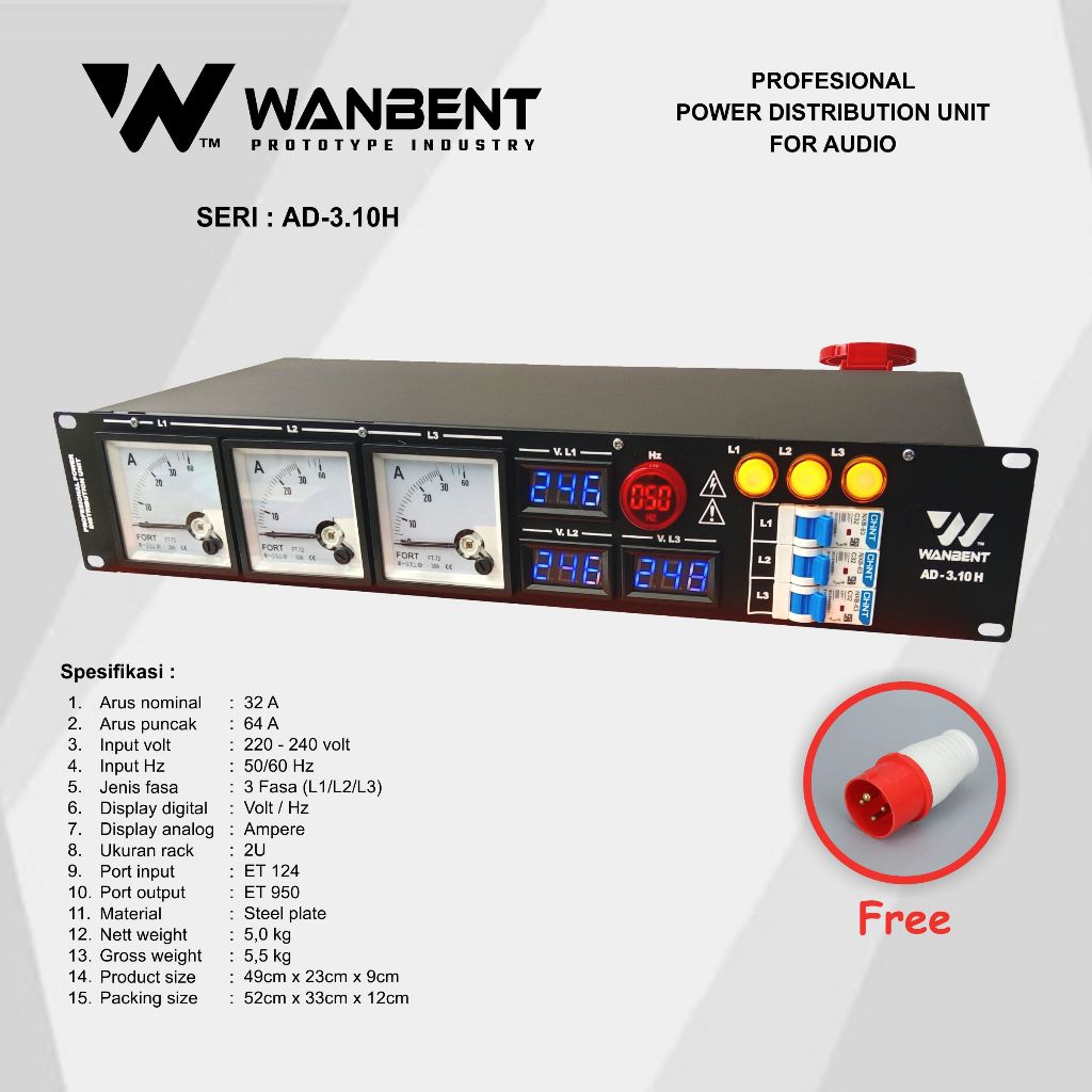 WANBENT AD-3.10H PANEL LISTRIK SOUND SYSTEM LIGHTING SERVER 3 PHASE