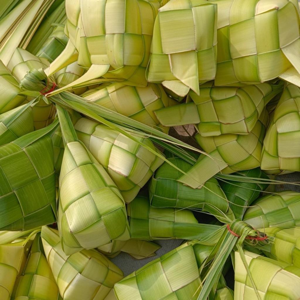 Daun Kelapa Bahan Ketupat Jadi Anyaman Kupat Lebaran Kulit Janur Kelapa Harga Per 10pcs Daun Muda Tu