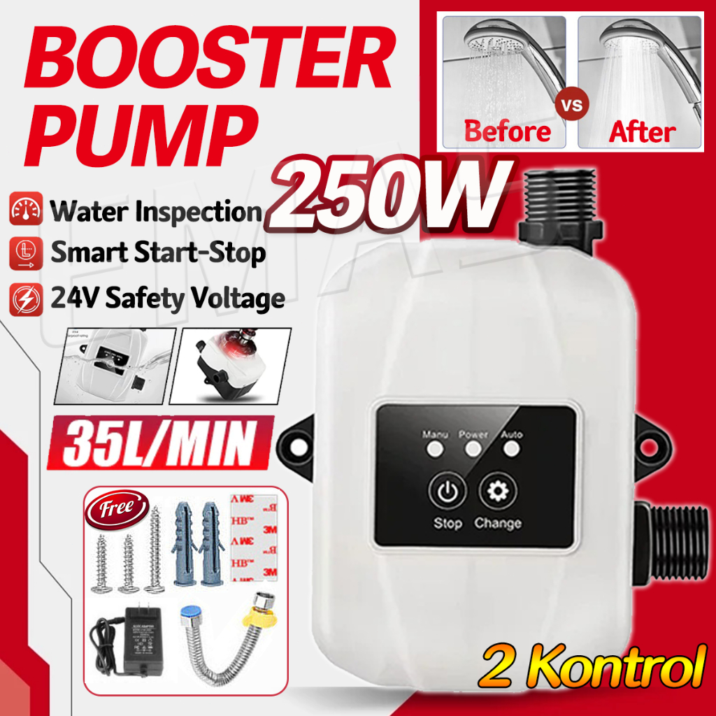 Pompa Booster Pendorong Keran  Air Otomatis Booster Pump  Pompa Booster Pemanas Air Tahan Lama  250W