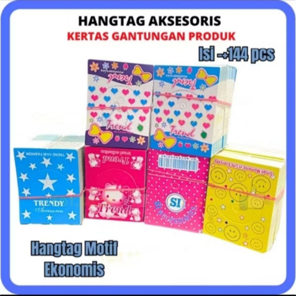 kertas hang tag label aksesoris / label kemasan / kertas gantungan