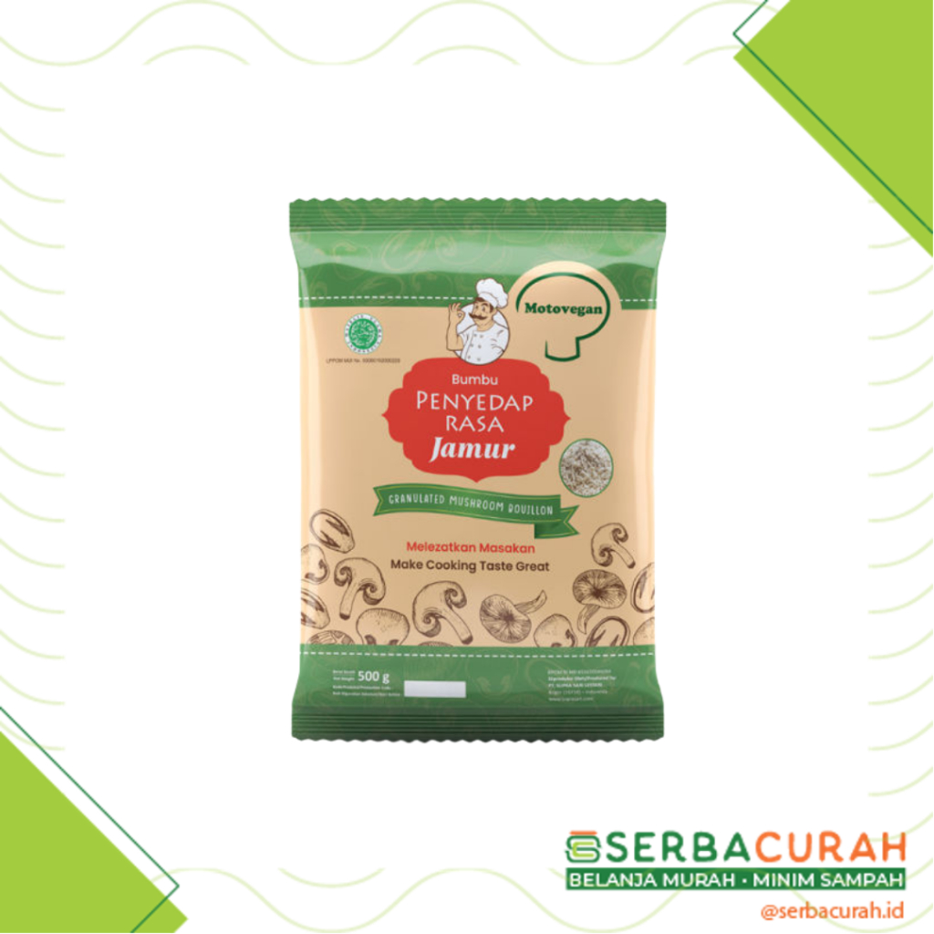 Kaldu Jamur Motovegan | Granulated Mushroom Seasoning | Kemasan 500 gr