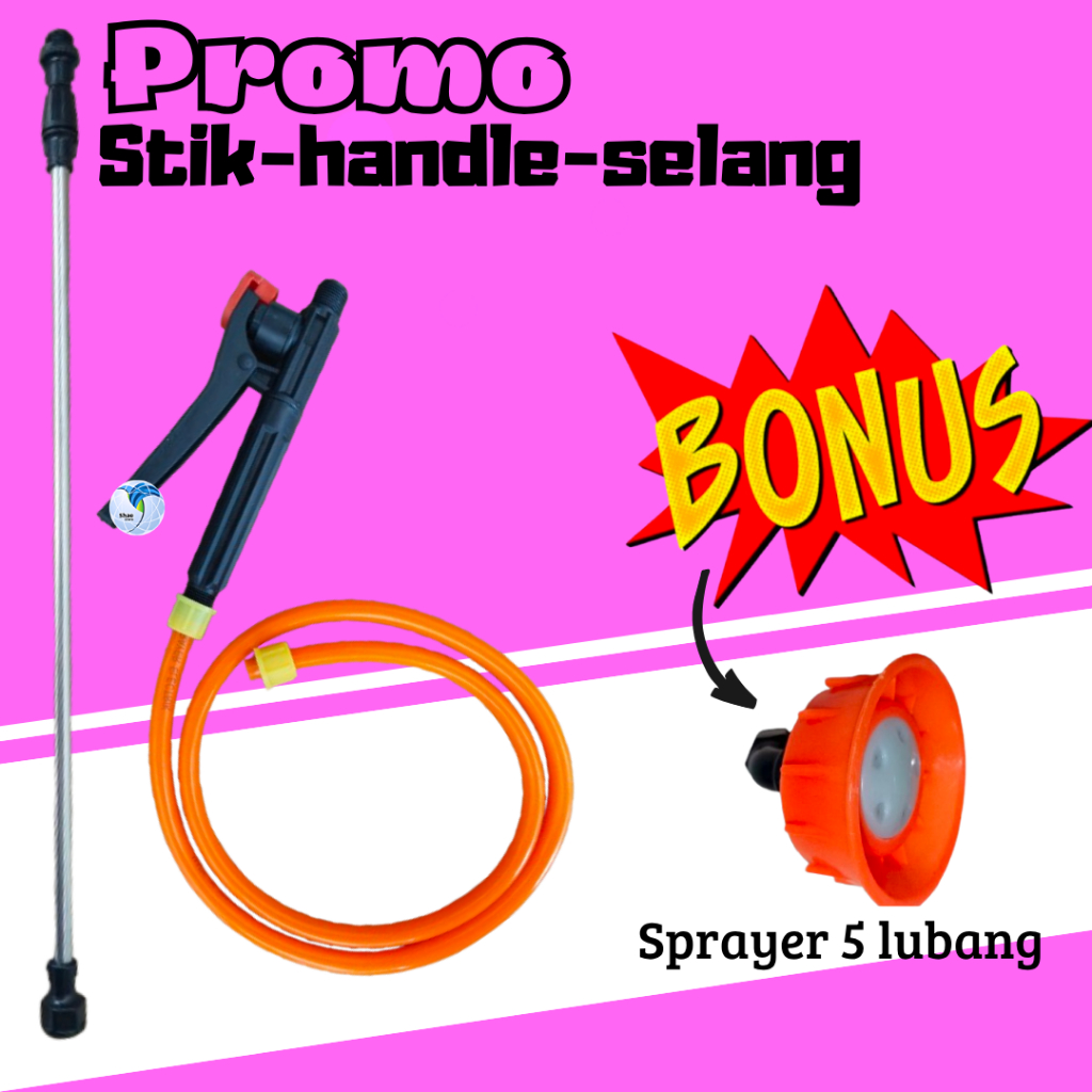 PAKET KOMPLIT Stik + Handle + Selang Sprayer Elektrik Stik Sprayer 5 llubang Stik Semprotan Hama Sti