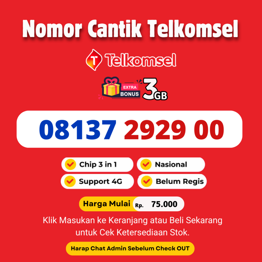 Nomor Cantik Telkomsel Seri ABAB 11 Digit Murah - Nomor Cantik Simpati 11 Digit Support 4G LTE BONUS