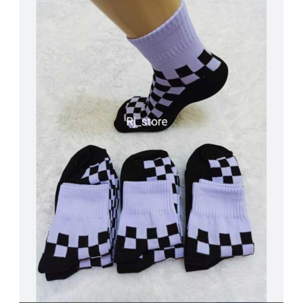 Kaos Kaki Catur Pendek Kaos Kaki Kotak Kotak Hitam Putih Kaos Kaki Pria Kaos Kaki Dewasa Motif Catur