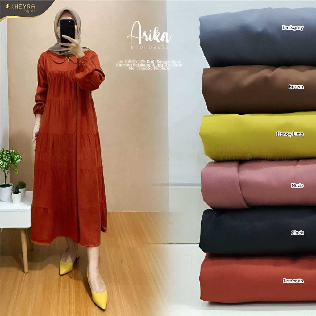 Arika Dress Original Kheyra Hijab Matt Toyobo Premium Dress Midi Arika Kheyra